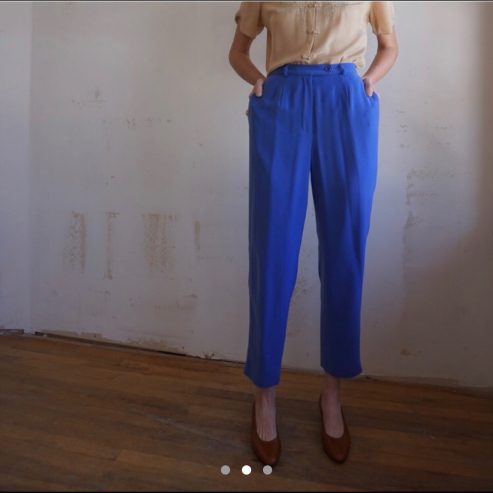 cobalt high waisted trousers